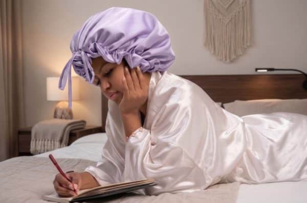 bonnet satin violet